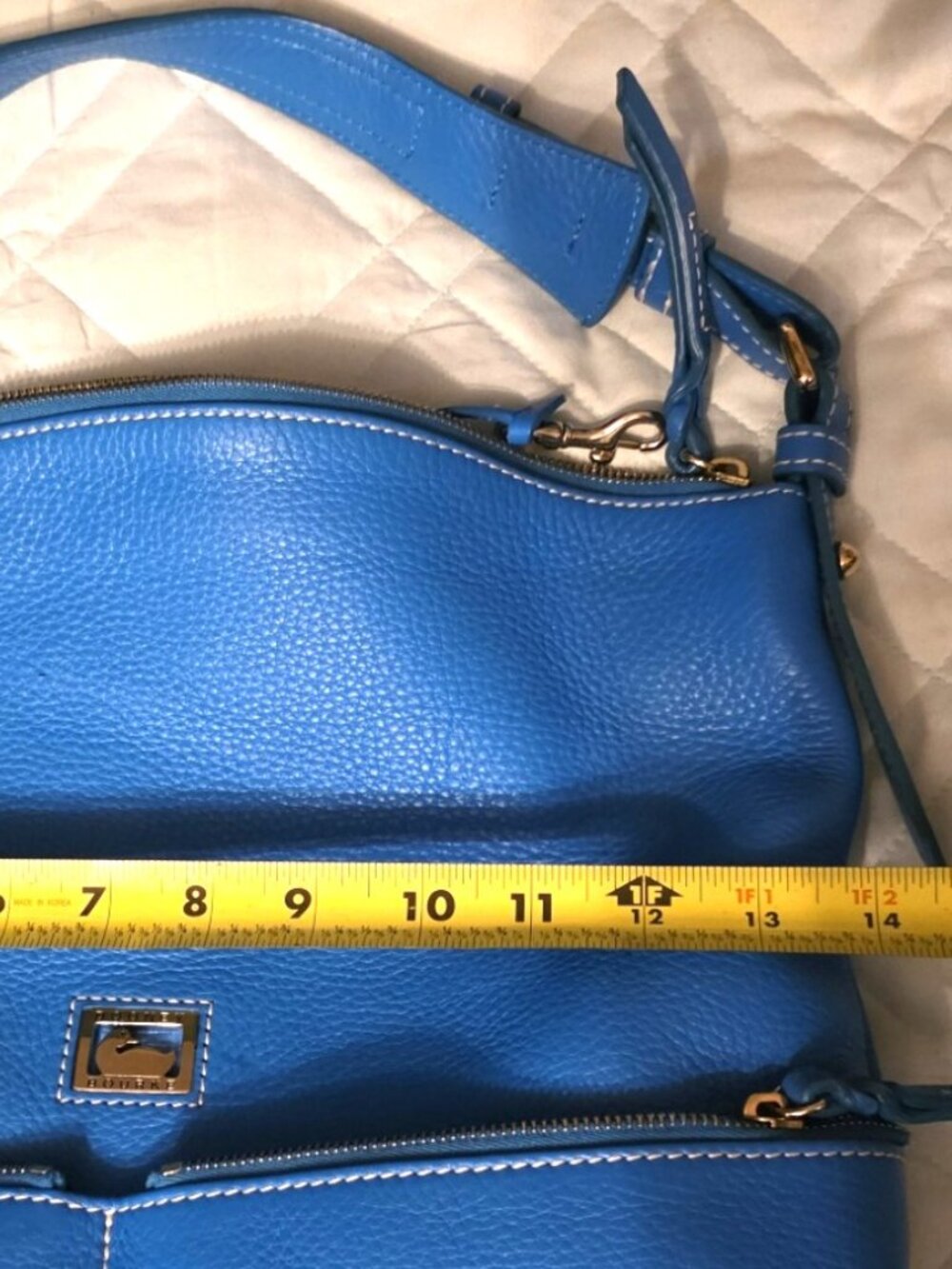 Dooney & Bourke Blue Leather Medium Pocket Sac Handbag - Picture 10 of 10